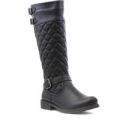 Cushion Walk Womens Quilted Riding Boot in Black