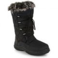 Womens Faux Fur Lace Up Snow Boot in Black