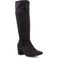 Comfort Plus Womens Black Block Heel High Leg Boot