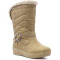 Softlites Womens Brown Quilted Pull On Calf Boot