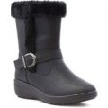 Softlites Womens Black Warm Lined Ankle Boot