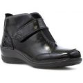 Padders Womens Black Patent Ankle Boot