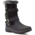 Cushion Walk Womens Black Faux Fur Casual Boot