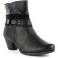 Soft Line Womens Black Stud and Buckle Ankle Boot