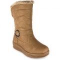 Softlites Womens Beige Quilted Pull On Calf Boot