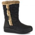 Softlites Womens Quilted Comfort Boot in Black