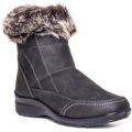 Softlites Womens Grey Faux Fur Ankle Boot