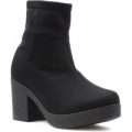 Lilley Womens Black Stretch Ankle Boot