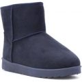 Lilley Womens Navy Faux Suede Pull On Boot