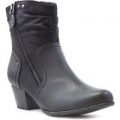 Soft Line Womens Black Heeled Ankle Boot