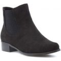 Lunar Womens Black Faux Suede Ankle Boot