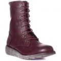Heavenly Feet Womens Burgundy Lace Up Boot