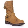 Lotus Womens Tan Ankle Boot with Knitted Collar