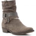 Sprox Womens Beige Ruched Ankle Boot