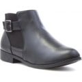 Lilley Womens Black Buckle Chelsea Boot
