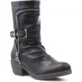 Lilley Womens Ruched Ankle Boot in Black