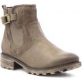 Tamaris Womens Taupe Low Cleated Ankle Boot