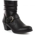 Lilley Womens Crinkle Ankle Boot in Black