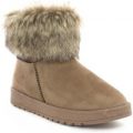 Lilley Womens Taupe Faux Fur Ankle Boot