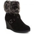 Lilley Womens Faux Fur Ankle Boot in Black
