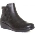 Cushion Walk Womens Wedge Ankle Boot in Black