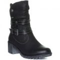 Relife Womens Black Heeled Ankle Boot