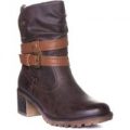Relife Womens Brown Heeled Ankle Boot