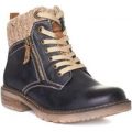 Relife Womens Navy Lace Up Ankle Boot