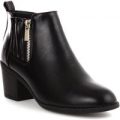 Lilley Womens Black Double Zip Ankle Boot