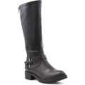 Lilley Womens Black Elasticated Riding Boot