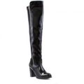 Lilley Womens Black Patent Over knee Boot