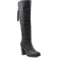 Lilley Womens Black Tassel Heeled High Leg Boot