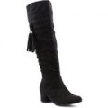 Lilley Womens Black Tassel Knee High Boot