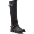 Lilley Womens Black Quilted Back Long Leg Boot