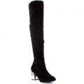 Lilley Womens Black Mirror Heel High Leg Boot