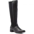 Gluv Womens Black Leather Long Leg Boot