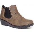Cushion Walk Womens Wedge Ankle Boot in Brown