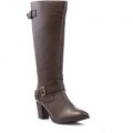 Gluv Womens Brown Heeled Leather Knee High Boot