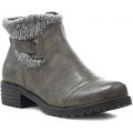 Lotus Womens Grey Knitted Collar Ankle Boot