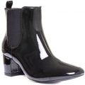 Comfort Plus Womens Black Glossy Ankle Boot