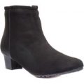 Comfort Plus Womens Black Faux Suede Ankle Boot