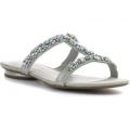 Tamaris Womens Silver Slip On Flat Sandal