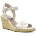 Tamaris Womens Rose Gold Hessian Wedge Sandal