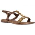 Lilley And Skinner Womens Bronze Leather Flat Sandal