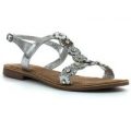 Lilley And Skinner Womens Silver Leather Flat Sandal