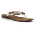 Lilley And Skinner Womens White Leather Flat Sandal