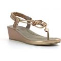 Lilley And Skinner Womens Gold Toepost Wedge Sandal