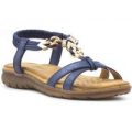 Heavenly Feet Womens Navy Pearl Flat Sandal