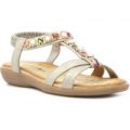 Heavenly Feet Womens Gold Pearl Flat Sandal