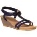 Lilley And Skinner Womens Wedge Sandal in Navy
